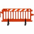 Plasticade 6' Orange Left Interlocking Parade barrier-High Intensity Engineer Stripped on One Side 4662004OEGR